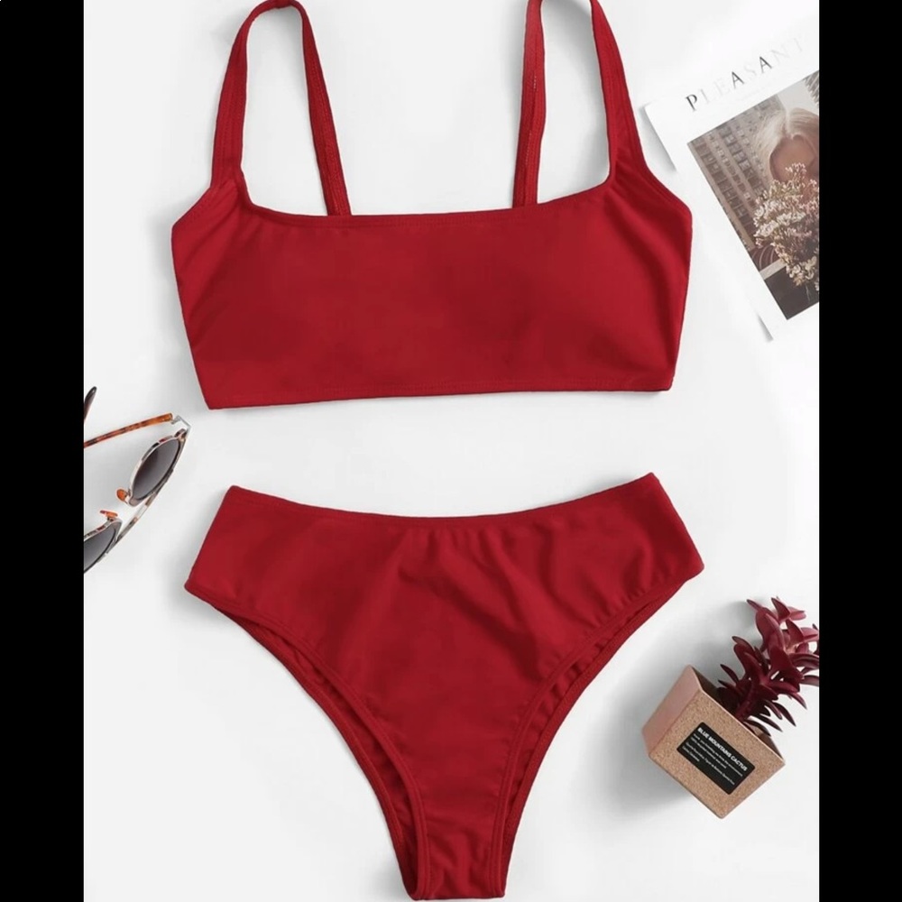 Scoop Neck High Waist Bikini❤️
